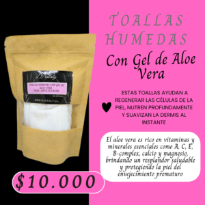 Toallas Húmedas con Gel de Aloe Vera